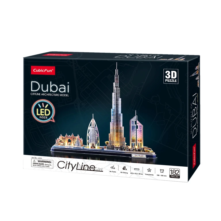 CubicFun 3D Puzzel City Line Dubai met LED