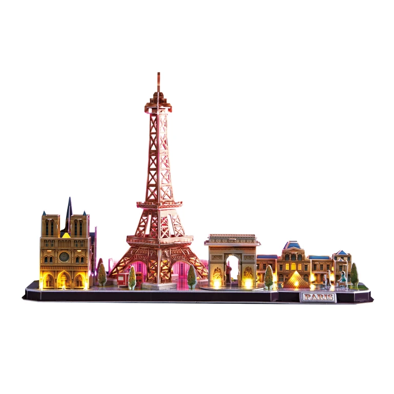 Cubic Fun 3D Puzzel City Line Paris met LED