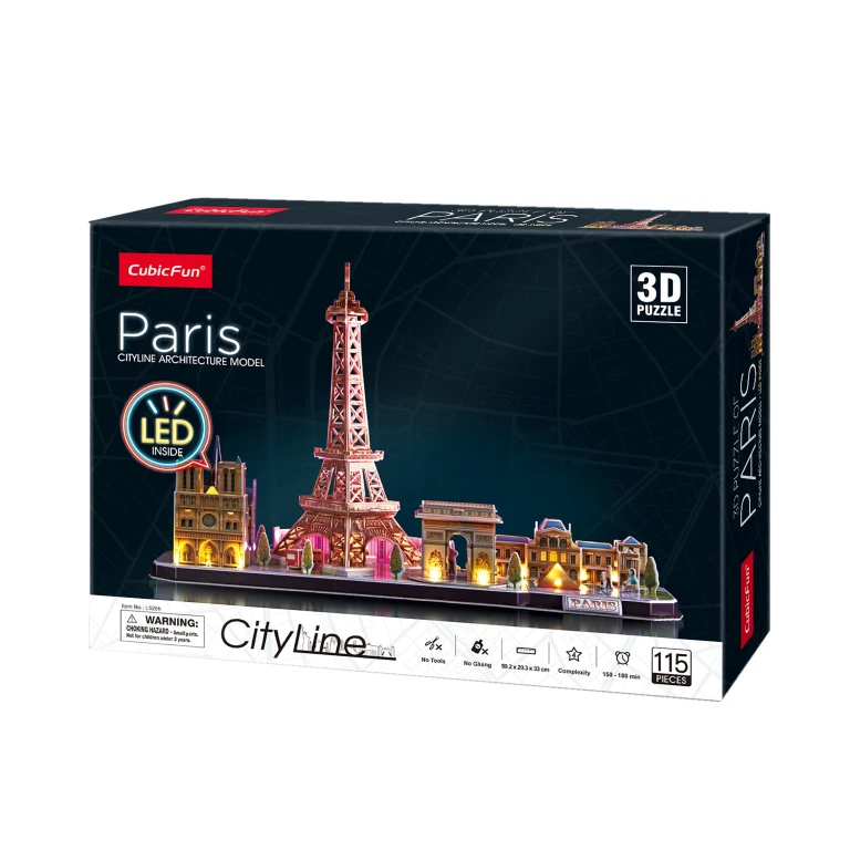 Cubic Fun 3D Puzzel City Line Paris met LED