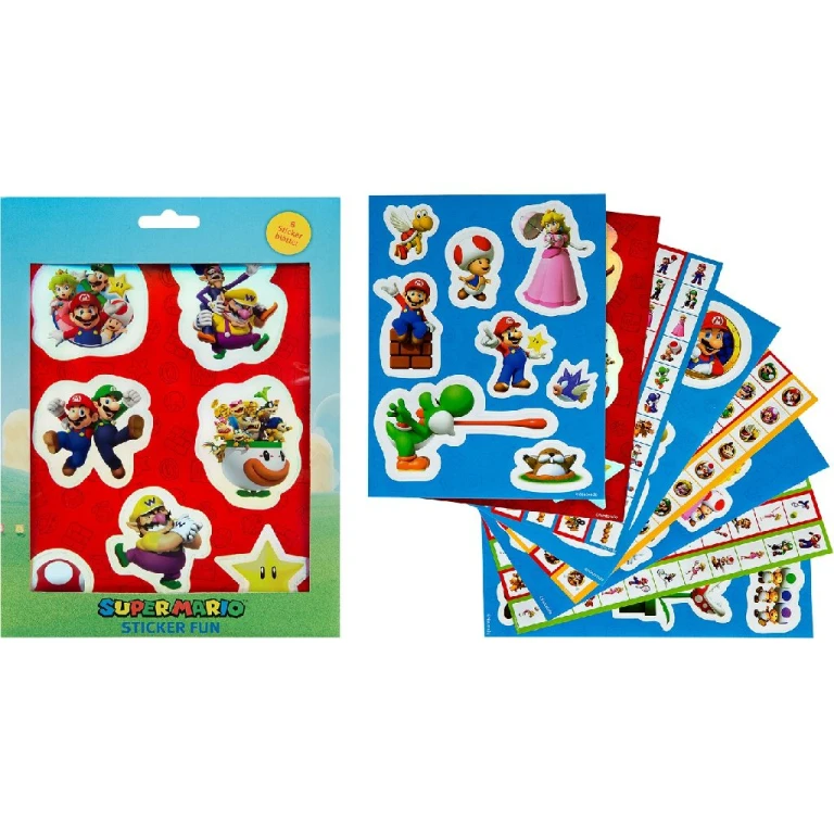 Super Mario Stickervel - set van 5 vellen