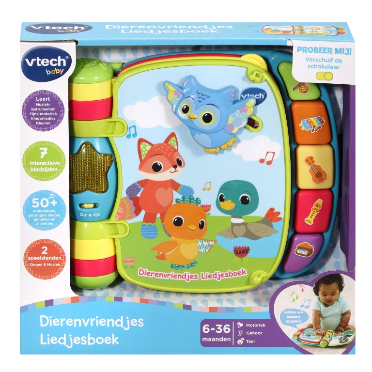 VTech Baby Dierenvriendjes Liedjesboek Blauw - 1 stuk