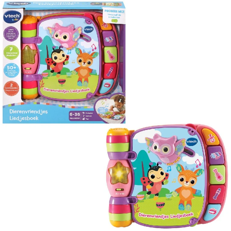 VTech Baby Dierenvriendjes Liedjesboek Roze - 1 stuk