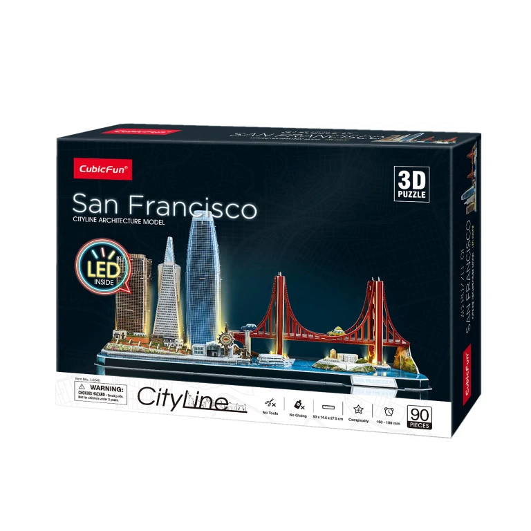 Cubic Fun 3D Puzzel City Line San Francisco met LED