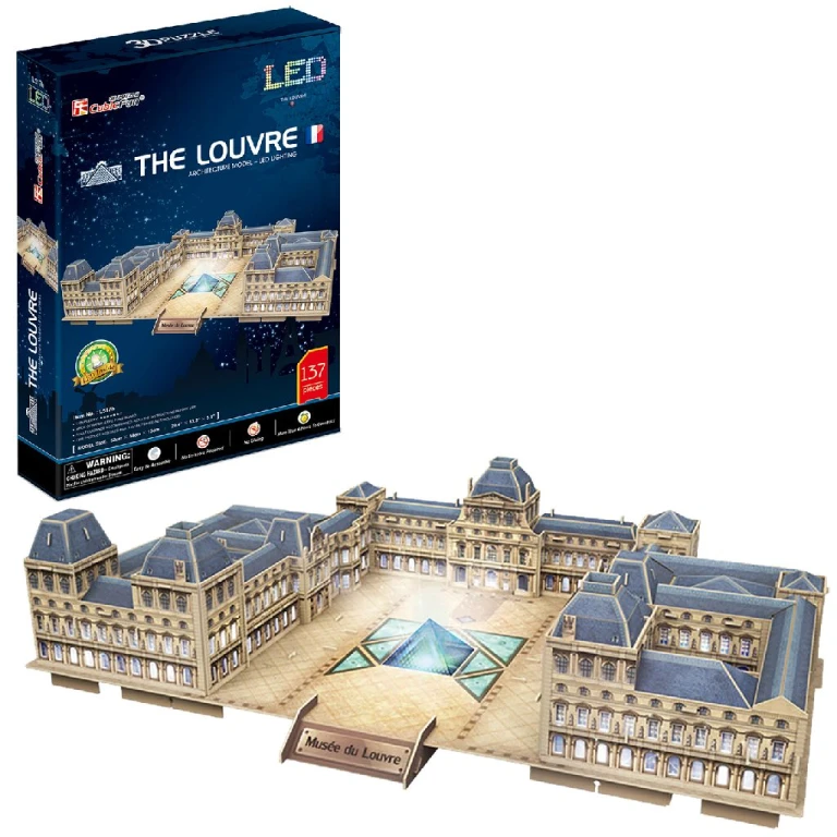Cubic Fun 3D Puzzel The Louvre met LED, 1 stuk