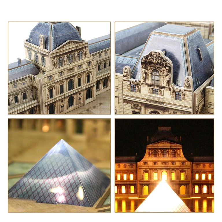 Cubic Fun 3D Puzzel The Louvre met LED, 1 stuk