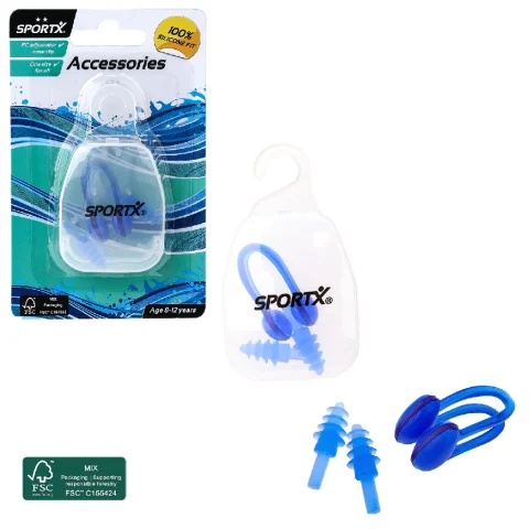 SportX Neusclip+Oordopjes Junior ** FSC