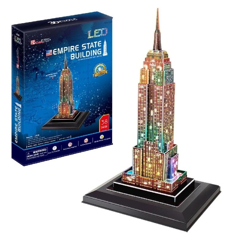 Cubic Fun 3D Puzzel Empire State Building met LED