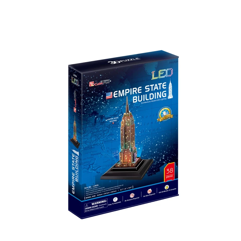 Cubic Fun 3D Puzzel Empire State Building met LED