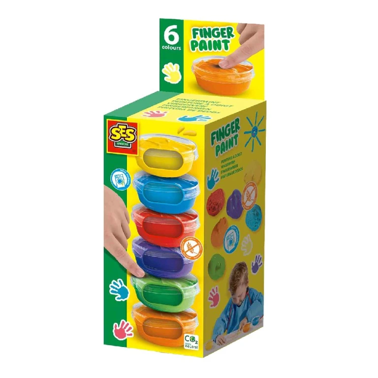 SES Creative Vingerverf set van 6 kleuren