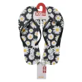 XQ Dames Teenslippers met Bloemenprint - Zwart - 1 stuk