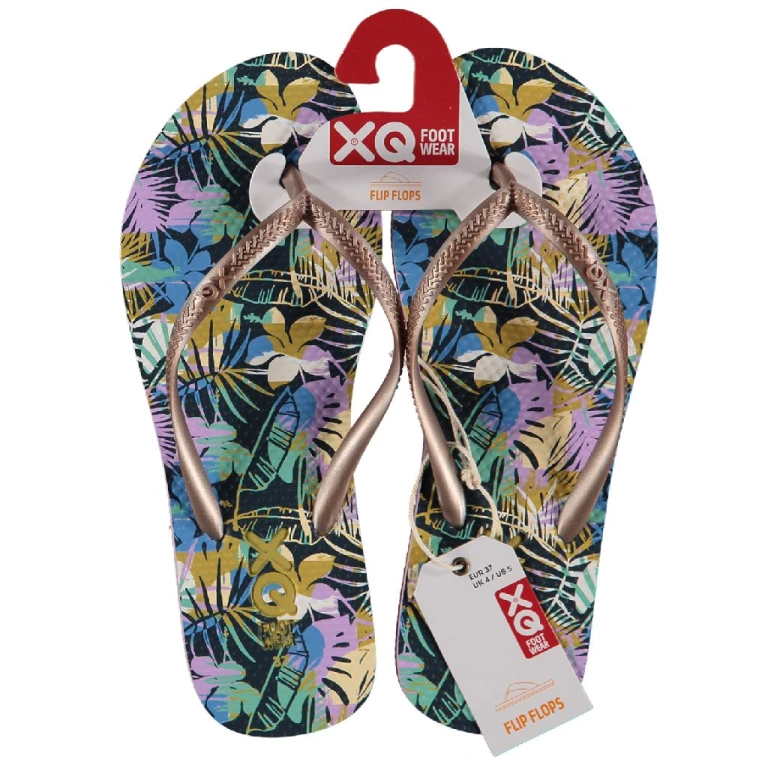 XQ Dames Teenslippers met Bloemenprint Multi Color - 1 stuk
