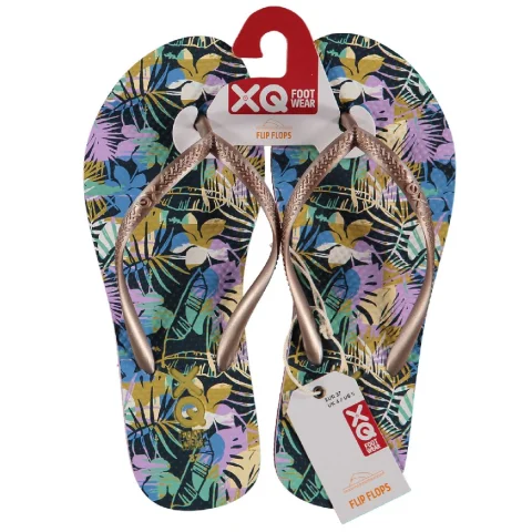 XQ Ladies Teenslippers Flowers Multi Color 36-41