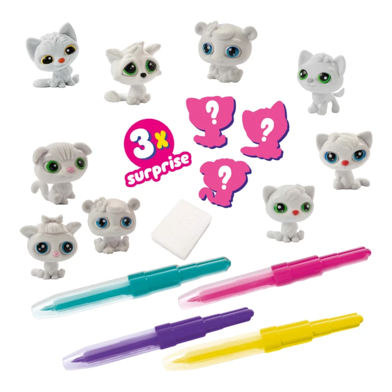 SES Blow Airbrush Pens Katjes - Knutselset met 3 figuren