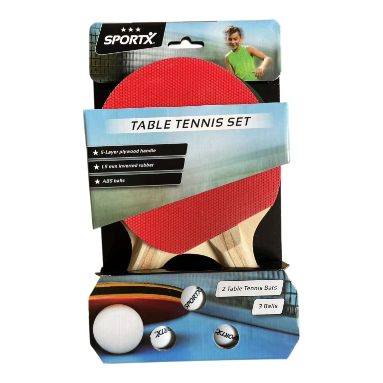 SportX Tafeltennisset 3 Ster FSC met 2 Batjes en 3 Ballen