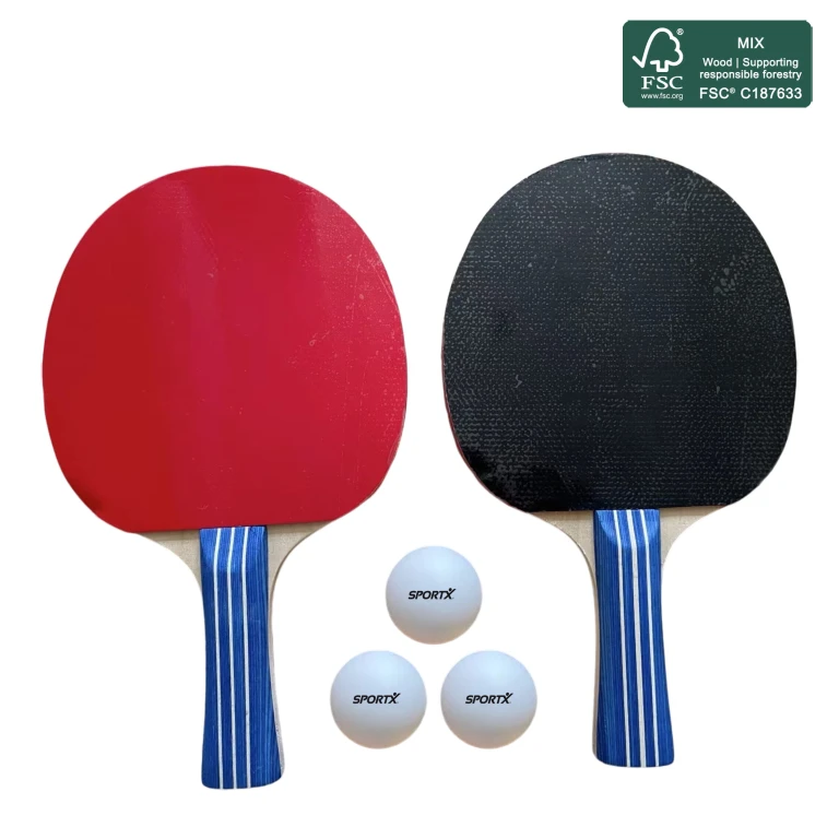 SportX Tafeltennisset 4 Ster FSC met 2 batjes en 3 ballen