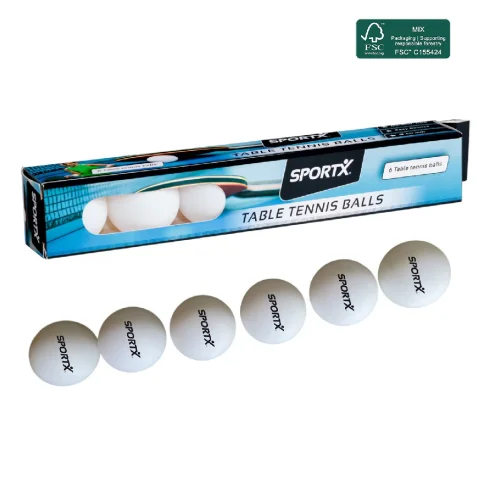 SportX Tafeltennisballen ABS 6 in doos FSC