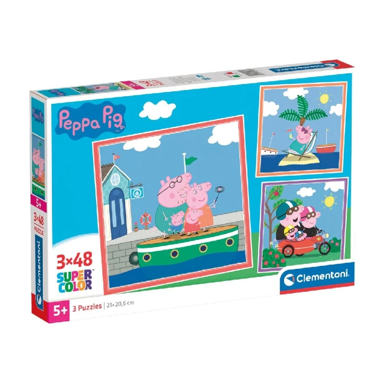 Clementoni Peppa Pig Puzzelset - 3 puzzels van 48 stukjes