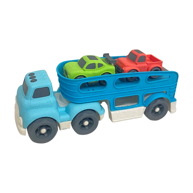 Speelgoedvrachtwagen Autotransporter Bioplastic Rood/Zwart 30 cm