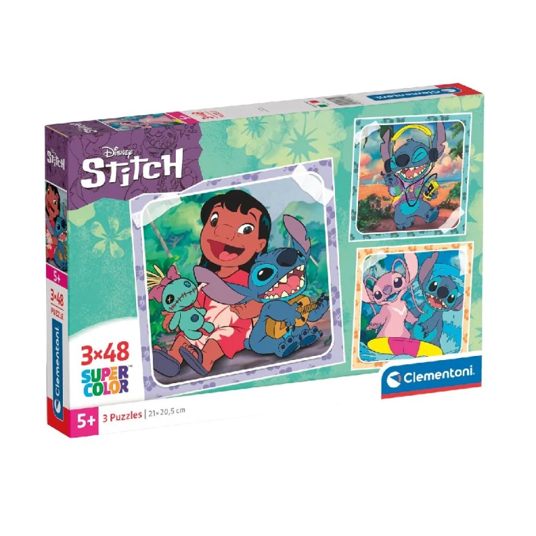 Clementoni Stitch Puzzelset - set van 3 puzzels van 48 stukjes