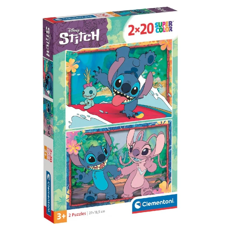 Clementoni Stitch Legpuzzel set van 2x20 stukjes