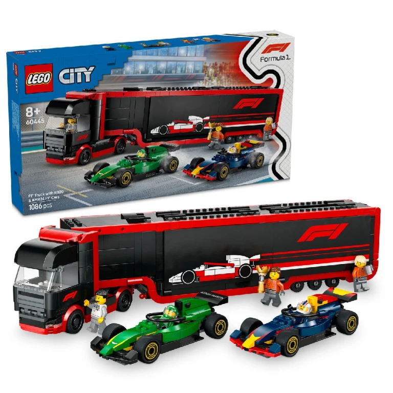 LEGO City F1 Truck met RB20 en AMR24 F1 Auto's - 1 stuk