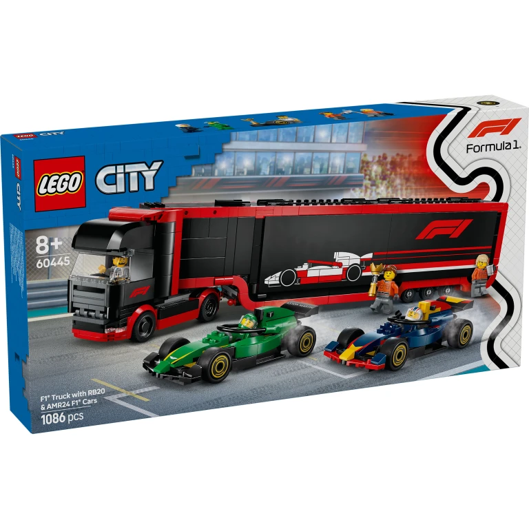 LEGO City F1 Truck met RB20 en AMR24 F1 Auto's - 1 stuk