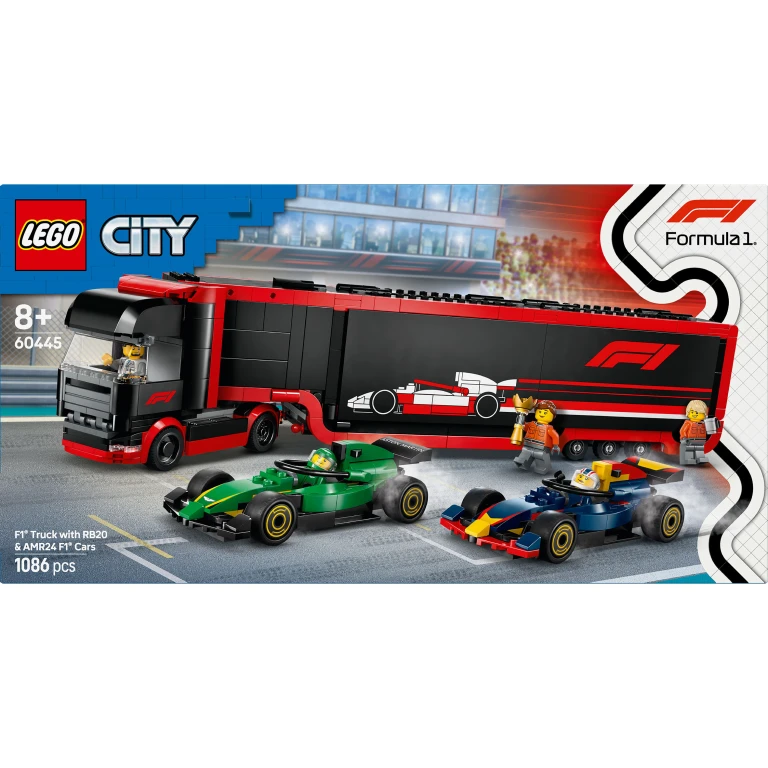 LEGO City F1 Truck met RB20 en AMR24 F1 Auto's - 1 stuk