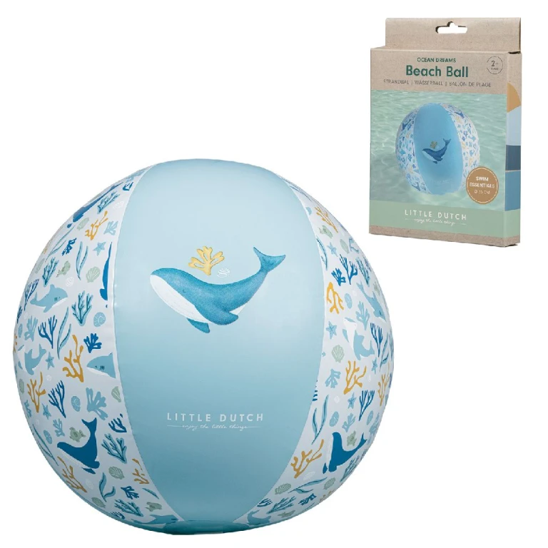 Little Dutch Strandbal Ocean Dreams Blauw 35cm
