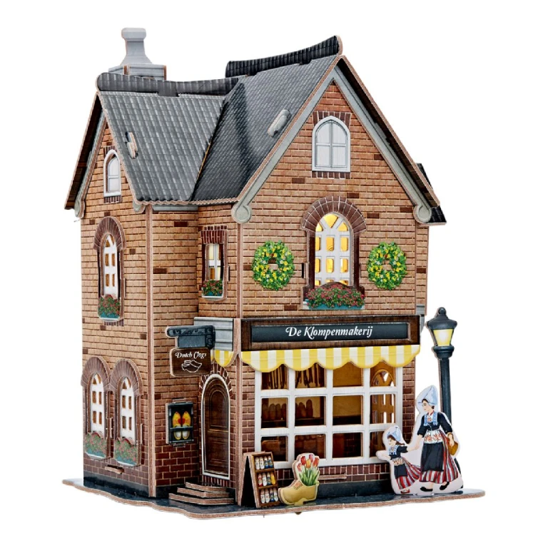 Cubic Fun 3D Puzzel Hollandse Klompenmakerij met LED