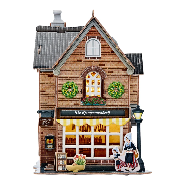 Cubic Fun 3D Puzzel Hollandse Klompenmakerij met LED