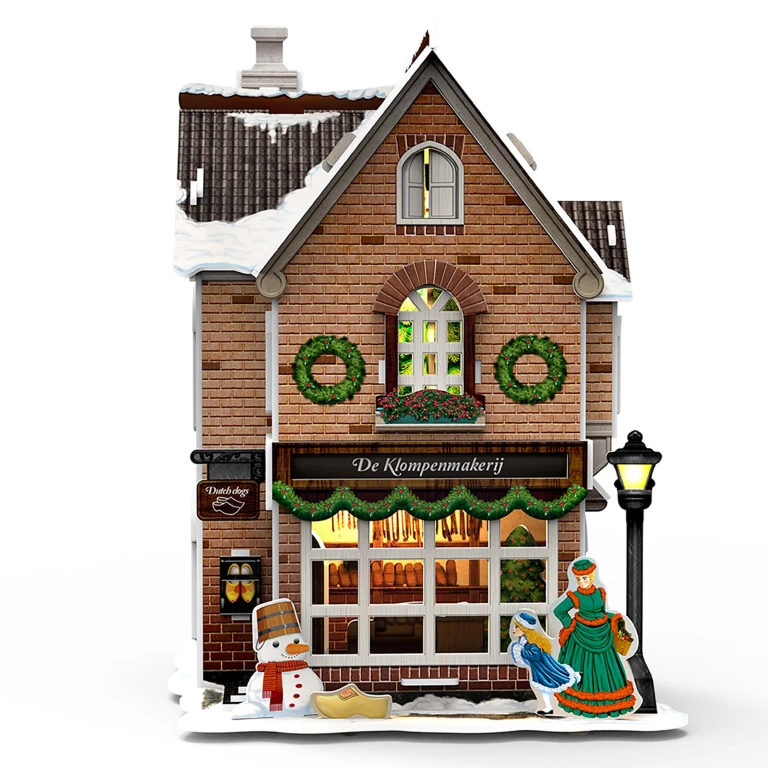 Cubic Fun 3D Puzzel Hollandse Klompenmakerij met LED