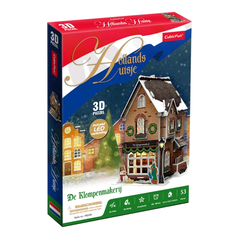 Cubic Fun 3D Puzzel Hollandse Klompenmakerij met LED