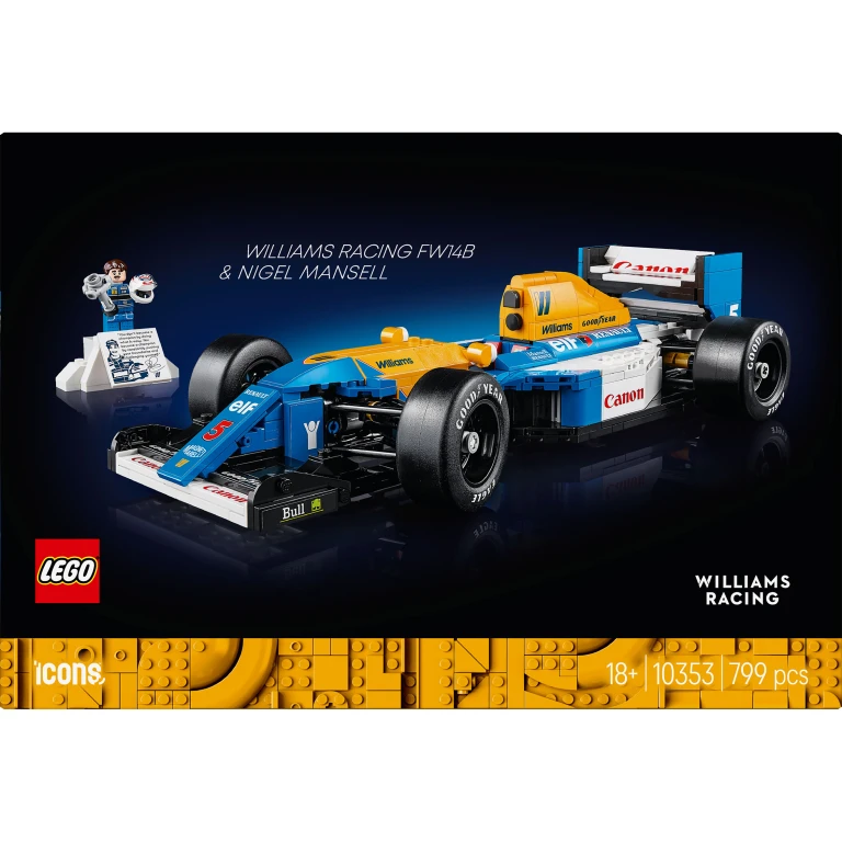 Lego Icons F1 Williams FW14B Nigel Mansell Modelbouwset - 1 stuk