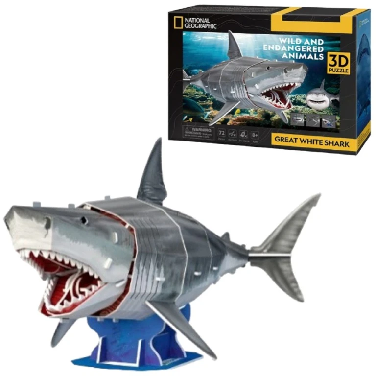 Cubic Fun 3D Puzzel National Geographic Witte Haai