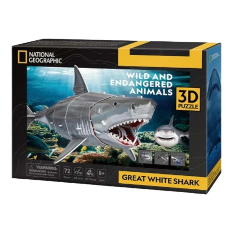 Cubic Fun 3D Puzzel National Geographic Witte Haai