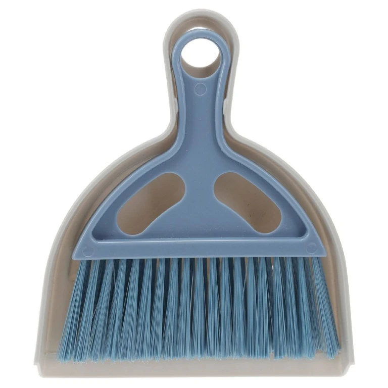 Stoffer en blik set blauw/grijs, 1 stuk