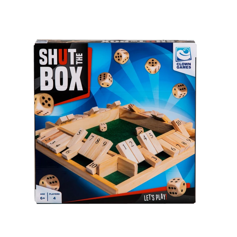 Clown Games Shut the Box houten bordspel - 1 stuk