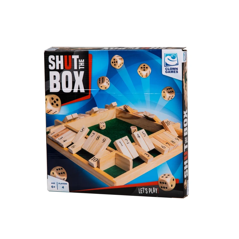 Clown Games Shut the Box houten bordspel - 1 stuk