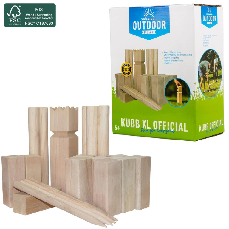 Outdoor Play Kubb Spel XL inclusief Draagtas FSC
