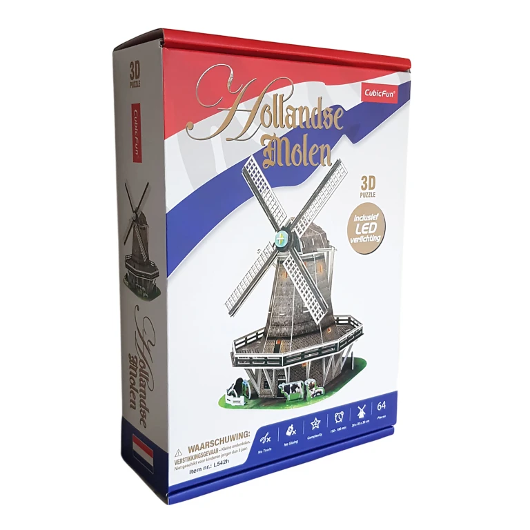 Cubic Fun 3D Puzzel Hollandse Windmolen met LED