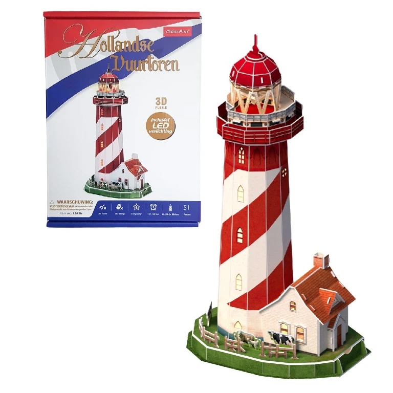 Cubic Fun 3D Puzzel Vuurtoren met LED-verlichting