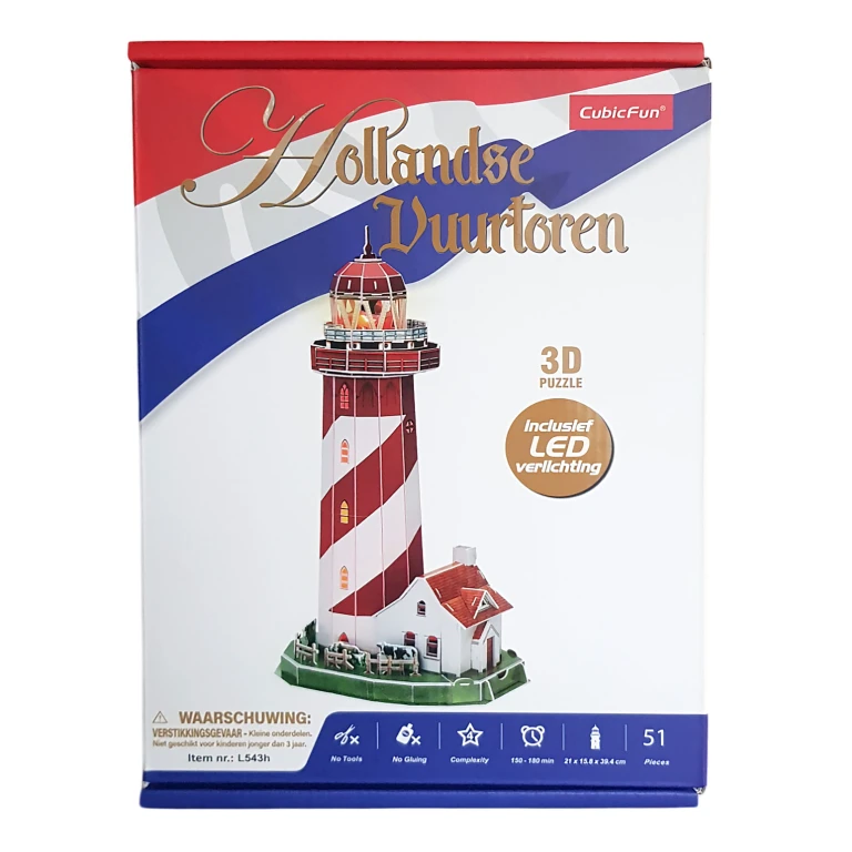 Cubic Fun 3D Puzzel Vuurtoren met LED-verlichting