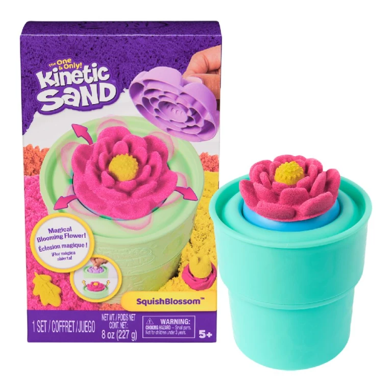 Kinetic Sand Zandset Squish Blossom Neonroze en Geel 227g
