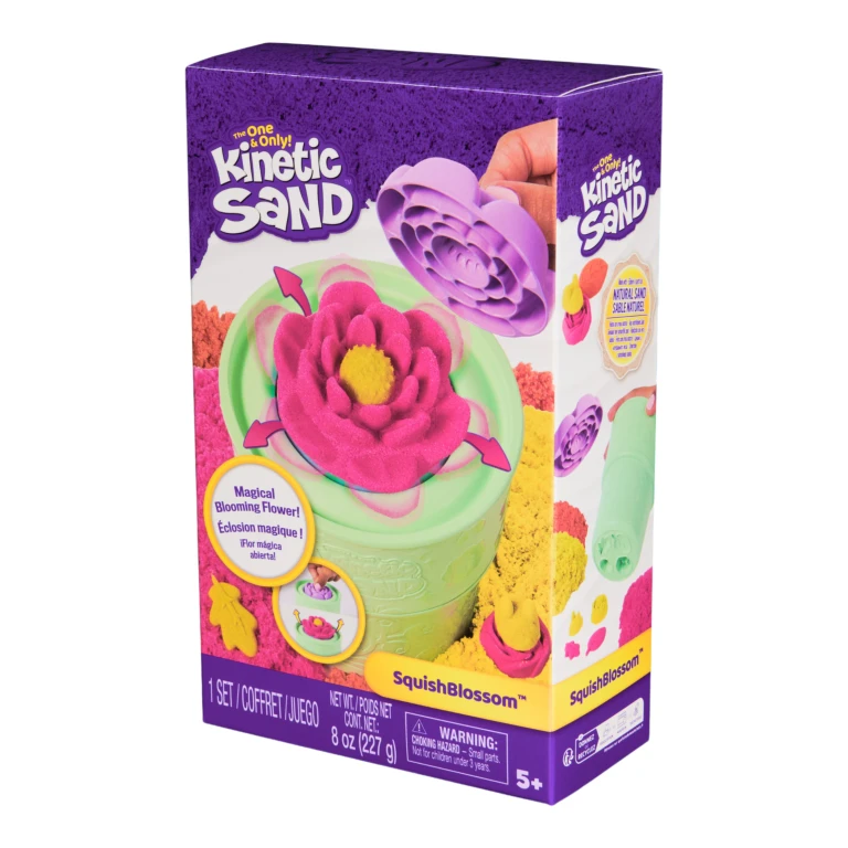Kinetic Sand Zandset Squish Blossom Neonroze en Geel 227g