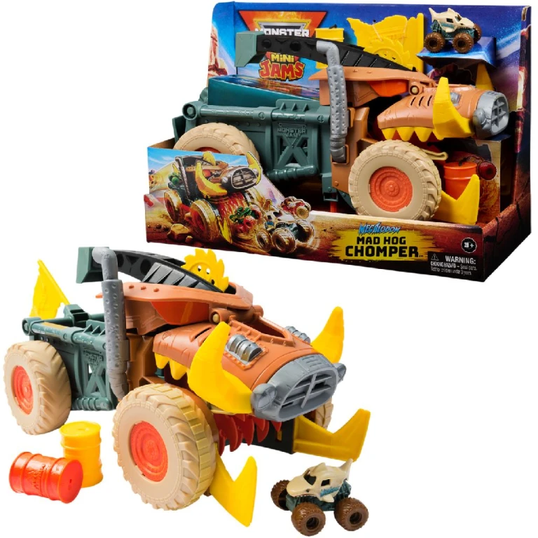 Monster Jam Mini Megalodon Mad Hog Chomper Speelset - 1 stuk