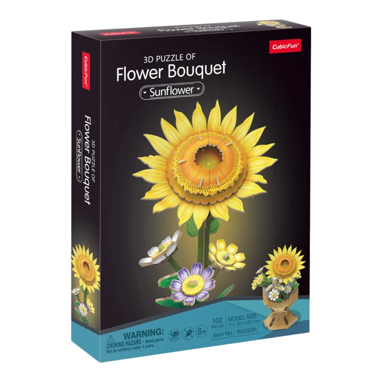Cubic Fun 3D Puzzel Zonnebloem Flower Bouquet - 1 stuk