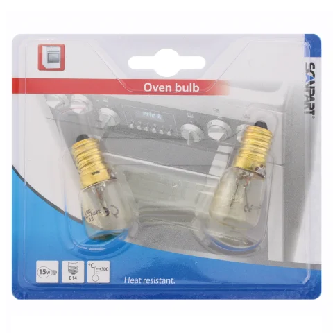 Scanpart ovenlamp E14 15W 300° buis 110Lm 2-pack