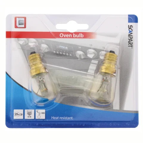 Scanpart ovenlamp E14 25W 300° buis 190Lm 2-pack