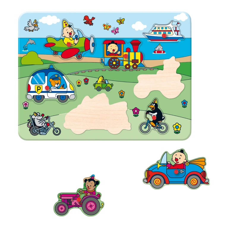 Houten Puzzel Voertuigen 7 stukjes