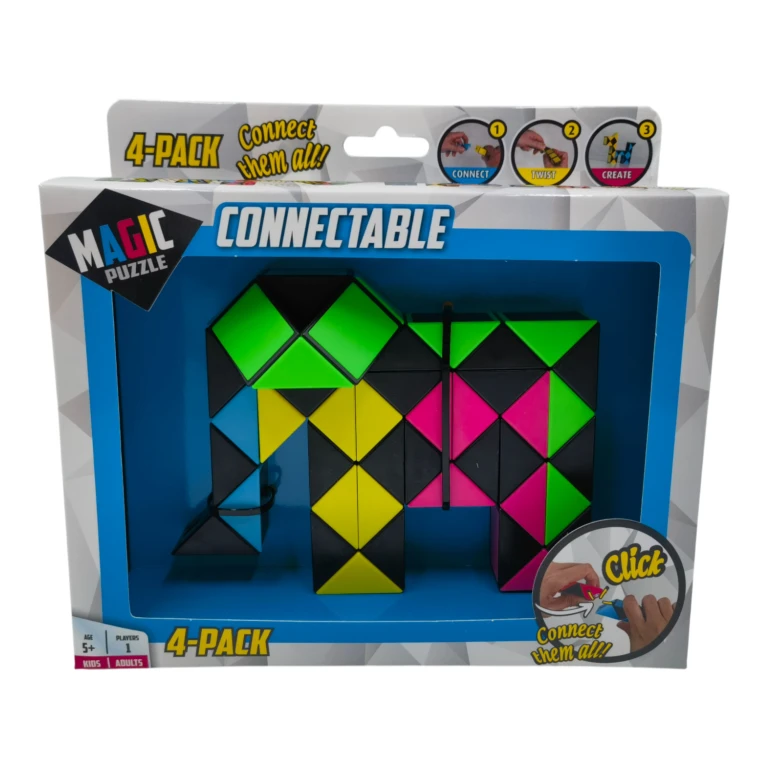 Magic Puzzle Connectable Kubuspuzzel - Set van 4